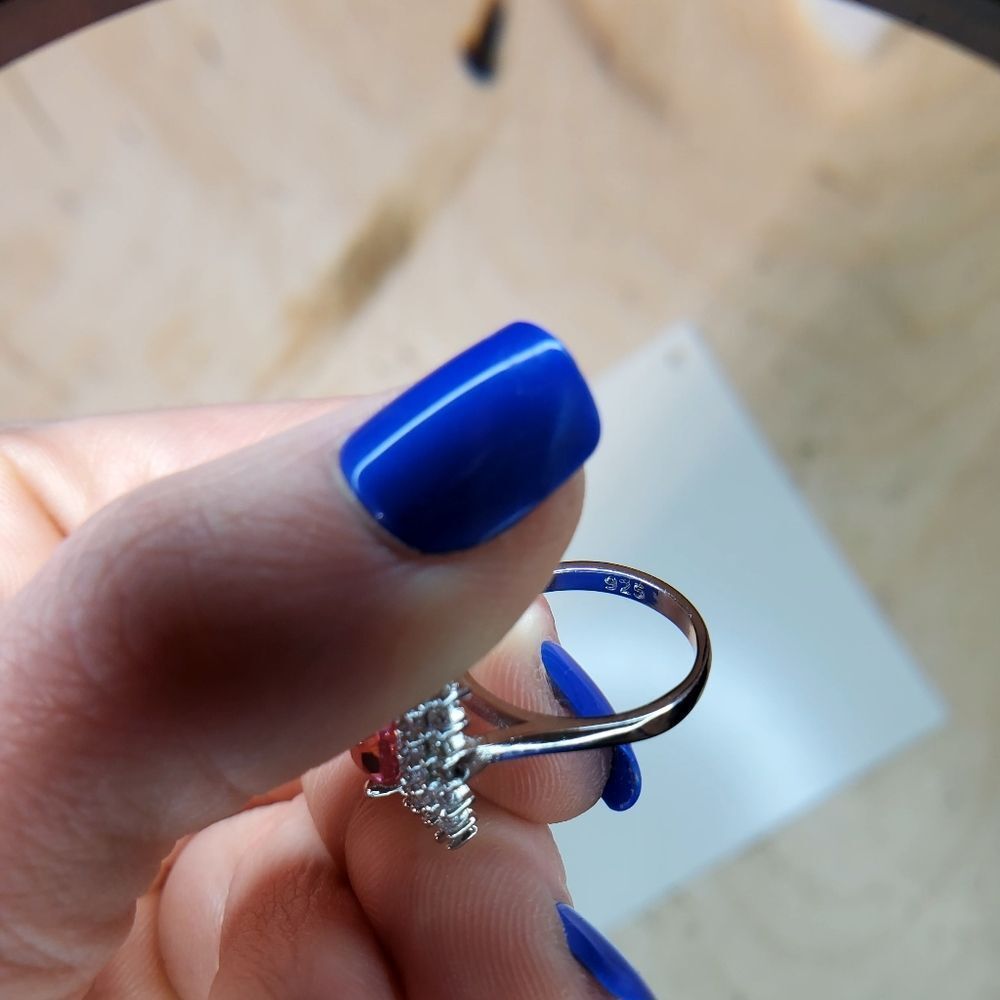 NWOT 925 Sterling Silver Pink Morganite Ring - Picture 14 of 16